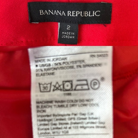 Banana Republic High Rise Slim Wide Leg Cropped Pants Red Size 2 - Picture 11 of 15